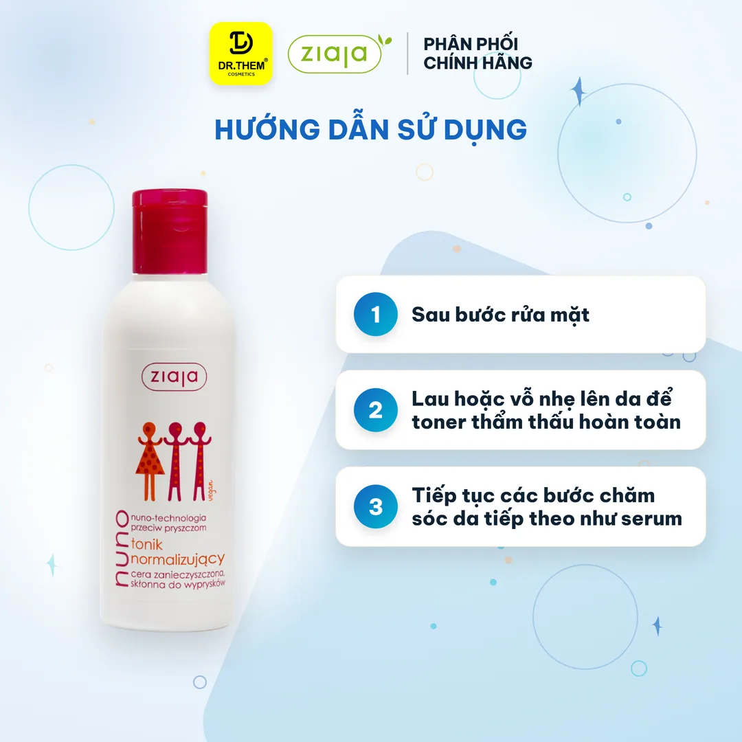 Toner Ziaja Nuno Nước Cân Bằng Cấp Ẩm Hỗ Trợ Ngừa Mụn Giảm Dầu Thừa Cho Da Dầu Da Hỗn Hợp Da Mụn 200ml 4