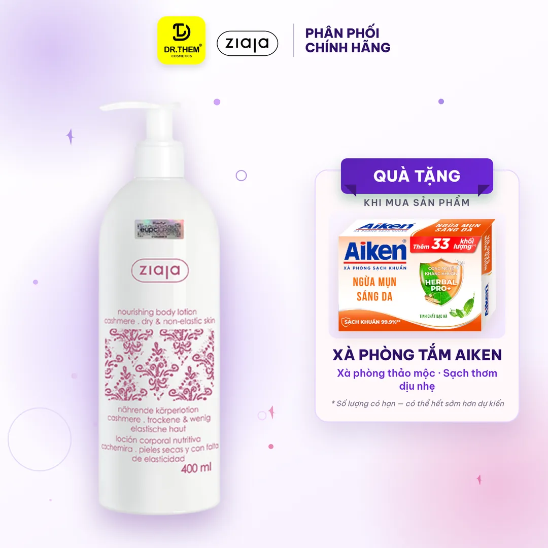 Sữa Dưỡng Thể Ziaja Nourishing Body Lotion Cashmere Hương Nước Hoa Dưỡng Ẩm Mượt Da Cho Da Khô 400ml