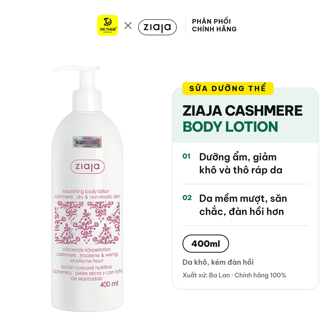 Sữa Dưỡng Thể Ziaja Nourishing Body Lotion Cashmere Hương Nước Hoa Dưỡng Ẩm Mượt Da Cho Da Khô 400ml 2