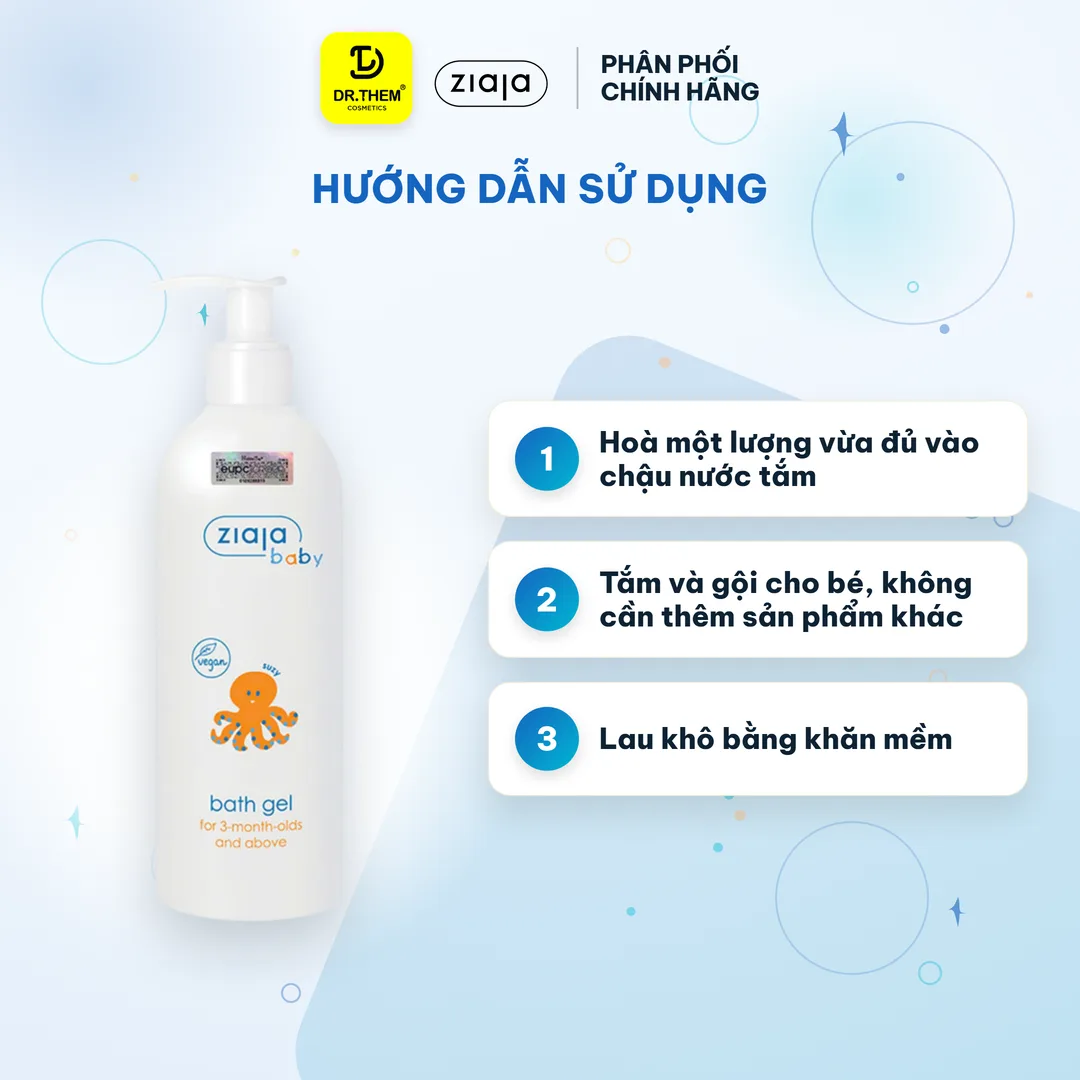 Gel Tắm Gội 2in1 Ziaja Baby Bath Gel Dịu Nhẹ Dưỡng Ẩm Cho Trẻ Từ 3 Tháng Tuổi 300ml 4