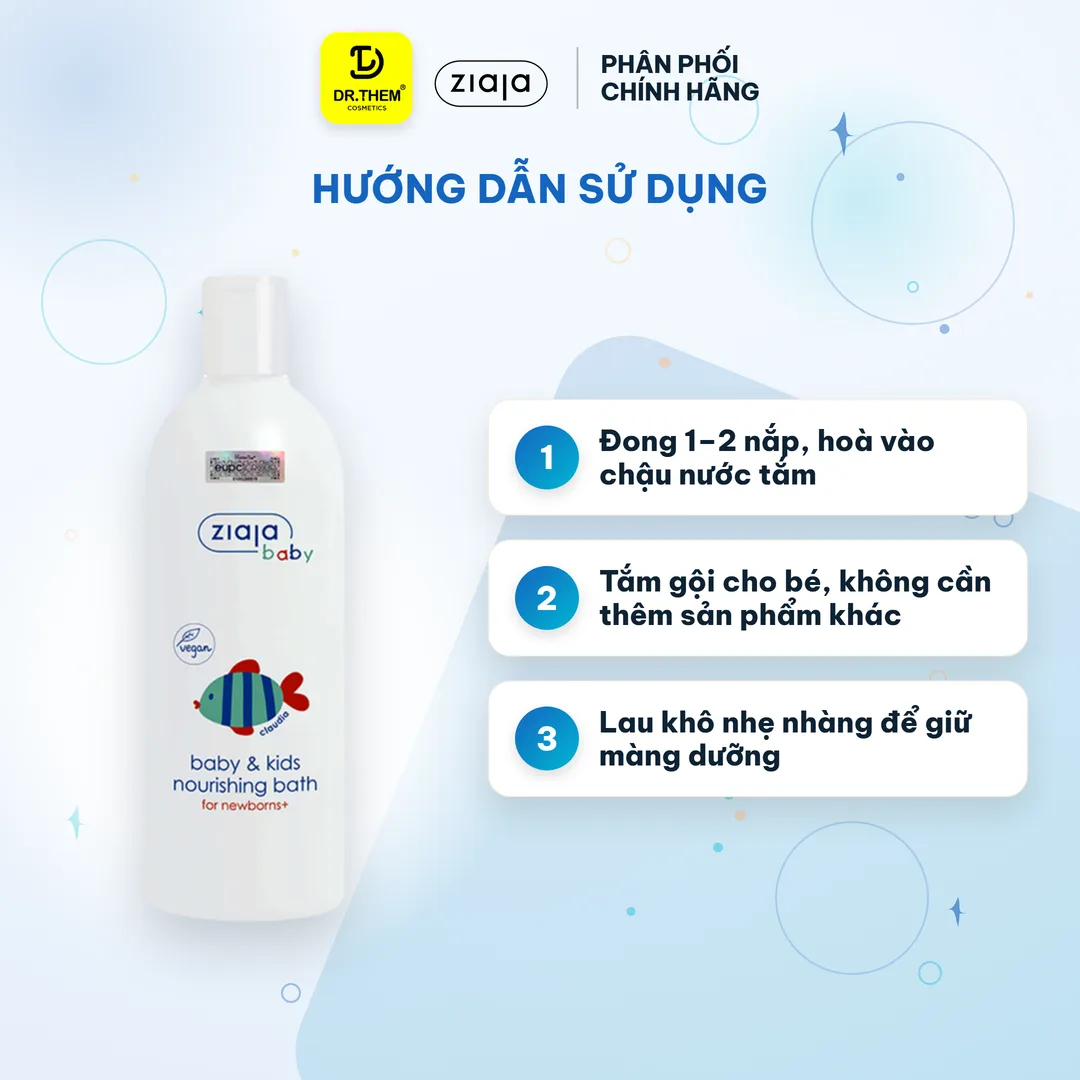 Dầu Tắm Gội Ziaja Baby Nourishing Bath Dưỡng Ẩm Giảm Khô Da Cho Trẻ Sơ Sinh Từ 1 Ngày Tuổi 370ml 4