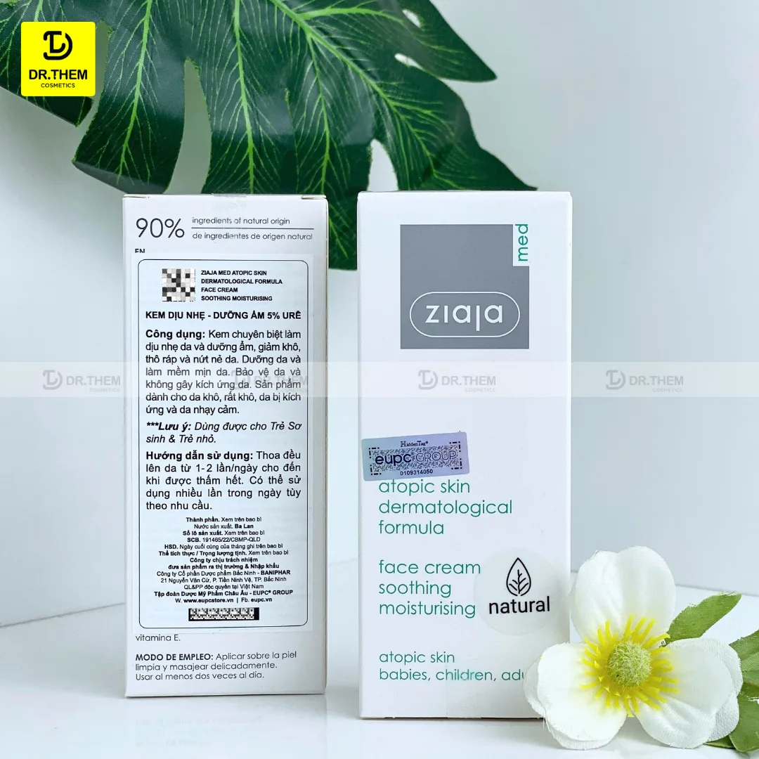 Kem Dưỡng Ziaja Med Atopic Skin Dermatological Formula Face Cream 5% Urê Dịu Nhẹ Dưỡng Ẩm Cho Da Khô 50ml 6