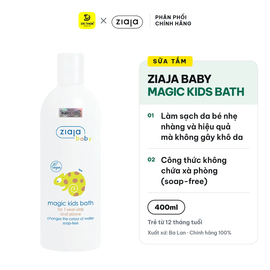 Sữa Tắm Ziaja Baby Magic Kids Bath Đổi Màu Nước Tắm Dịu Nhẹ Dưỡng Ẩm Cho Trẻ Từ 12 Tháng Tuổi 400ml 2