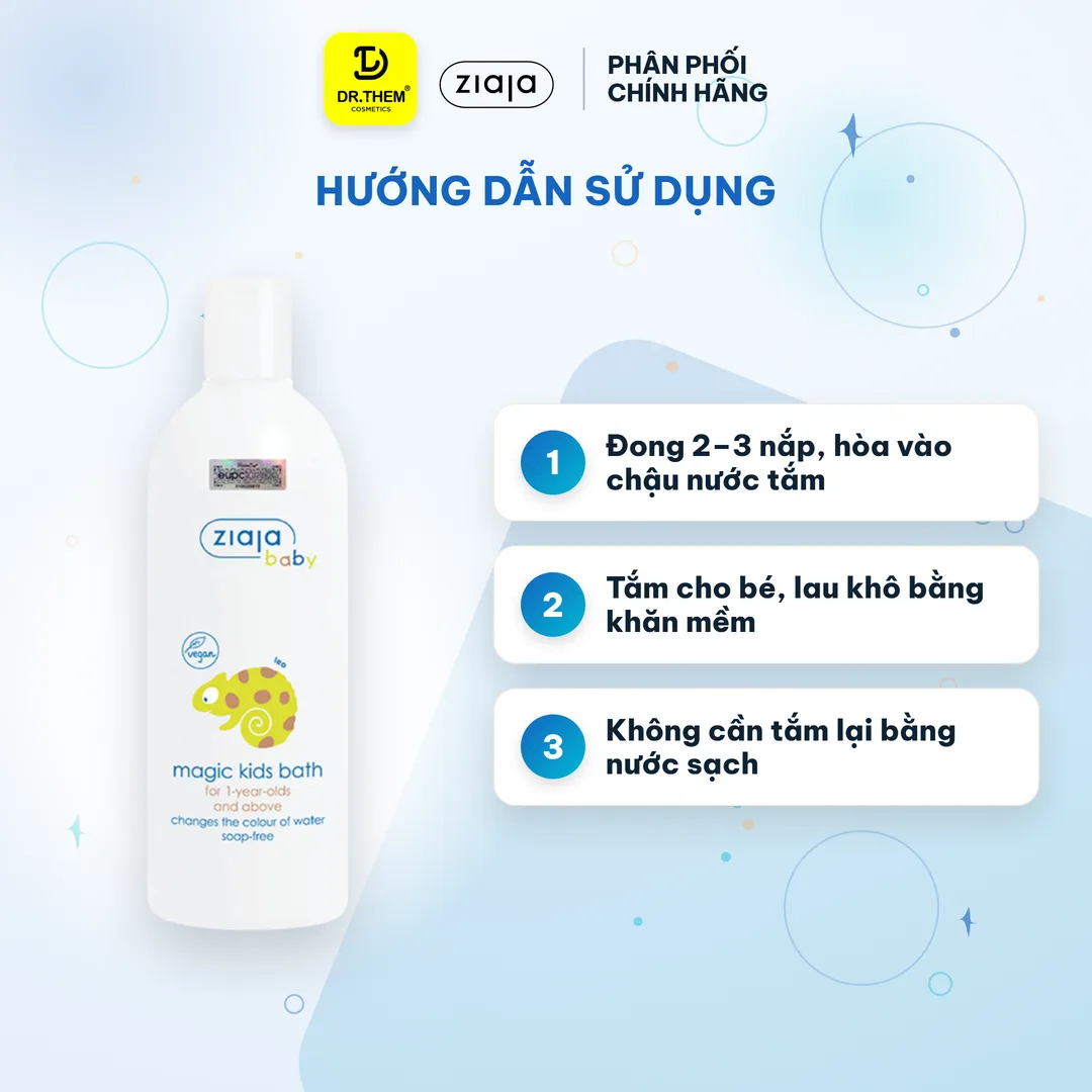 Sữa Tắm Ziaja Baby Magic Kids Bath Đổi Màu Nước Tắm Dịu Nhẹ Dưỡng Ẩm Cho Trẻ Từ 12 Tháng Tuổi 400ml 4